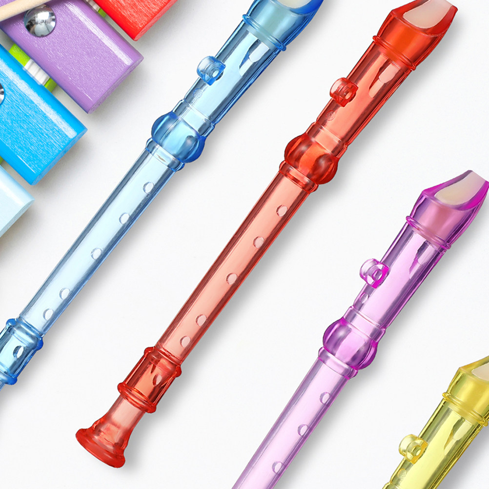 Soprano Recorder Plastic - 10Pcs Lightweight Portable 6-Hole Candy-Color Translucent