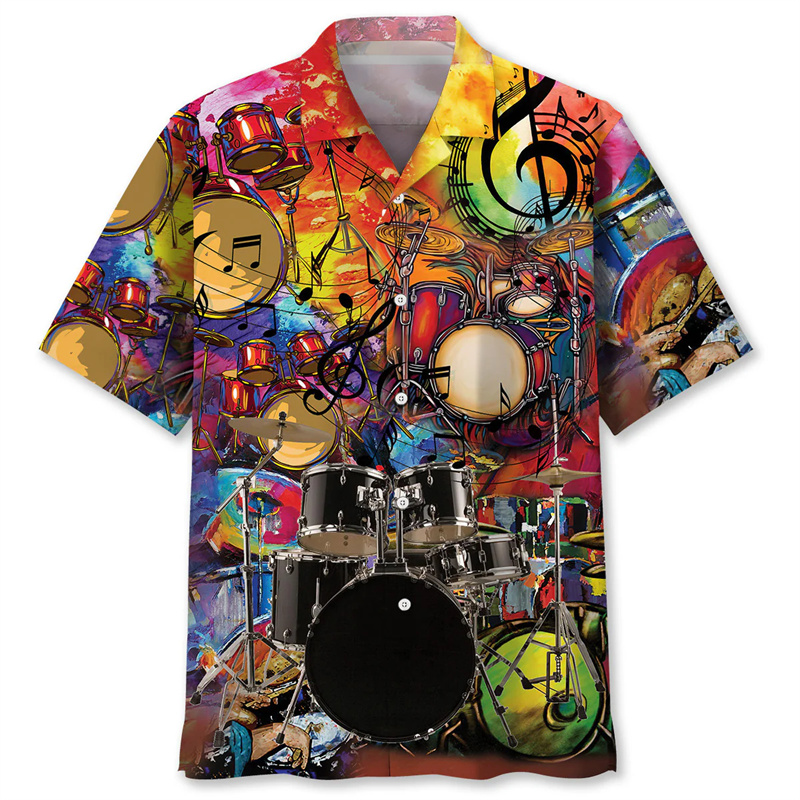 Drum Pattern Hawaiian Shirt Me - đánh giá và giá Musical Instrument Hawaiian
