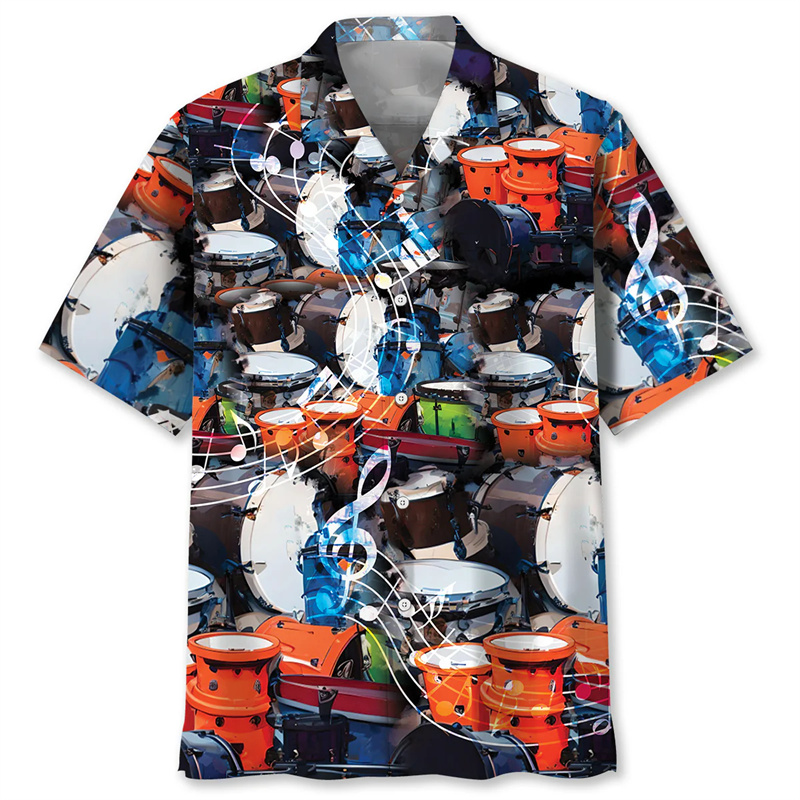 Drum Pattern Hawaiian Shirt Me - đánh giá và giá Musical Instrument Hawaiian