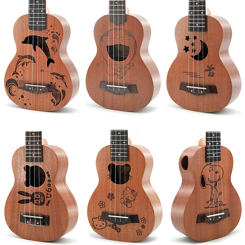21 Inch Sapele Wood Kids Carto - đánh giá và giá Musical Instrument Hawaiian