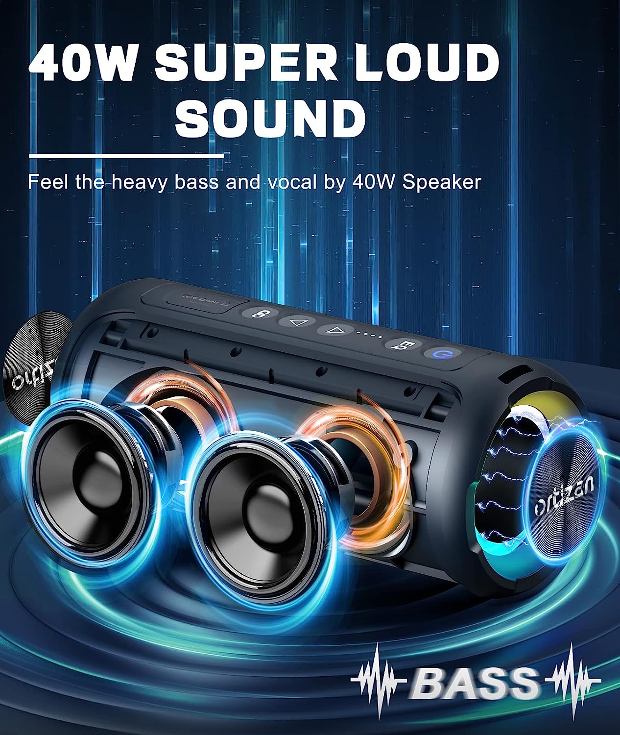 Ortizan Bluetooth Speakers 40W - đánh giá và giá Musical Instrument Vector