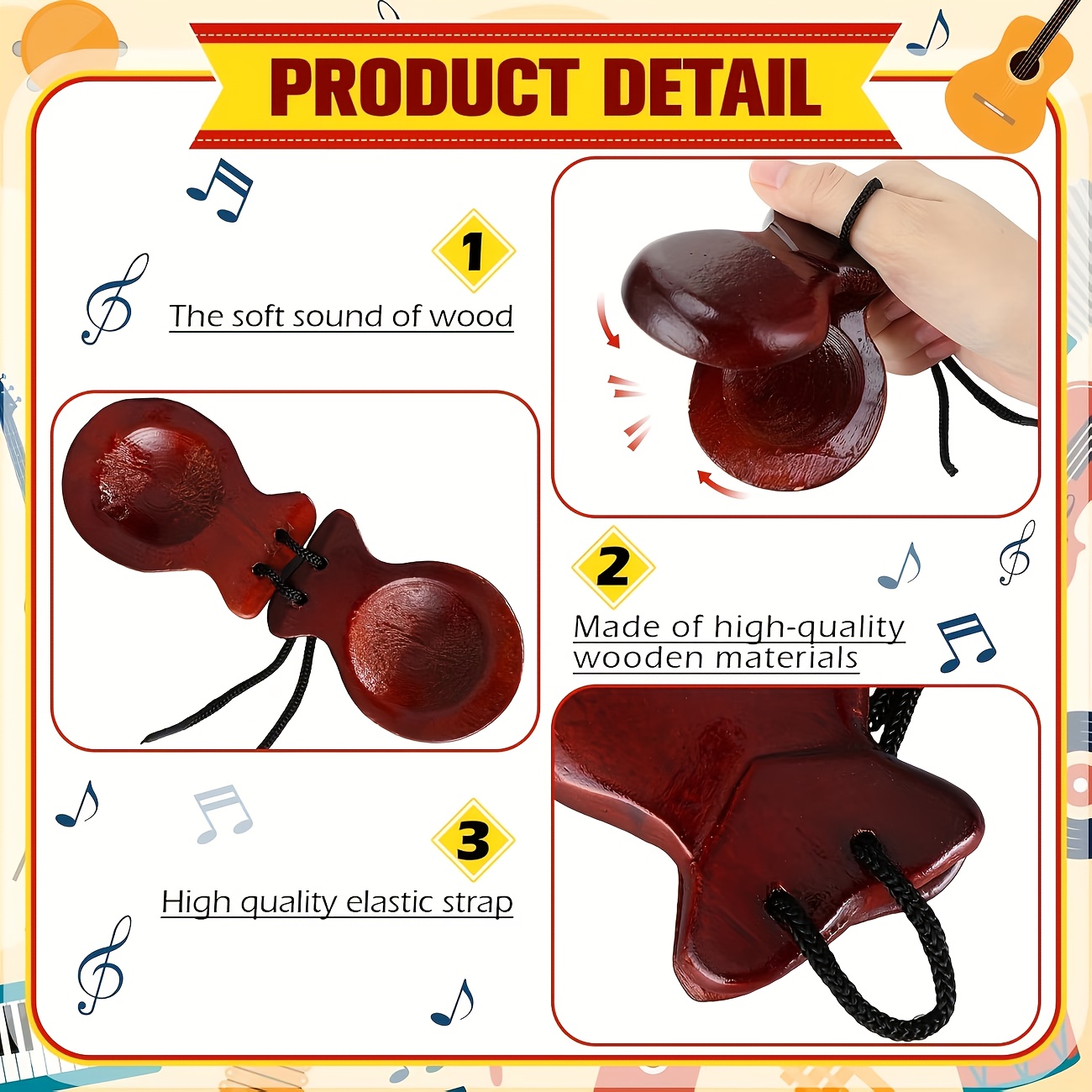 2 Pack Spanish Castanets Flame - đánh giá và giá Castanet Flamenco